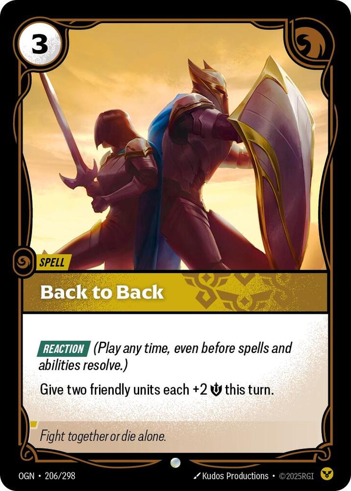Riftbound: League of Legends Trading Card Game Origins Back to Back 206/298 Common
