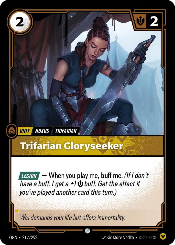 Riftbound: League of Legends Trading Card Game Origins Trifarian Gloryseeker 217/298 Common