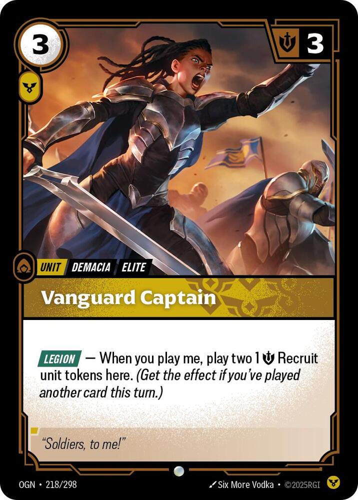 Riftbound: League of Legends Trading Card Game Origins Vanguard Captain #218 Common Near Mint