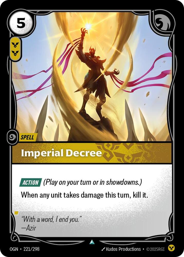 Riftbound: League of Legends Trading Card Game Origins Imperial Decree #221 Uncommon Near Mint