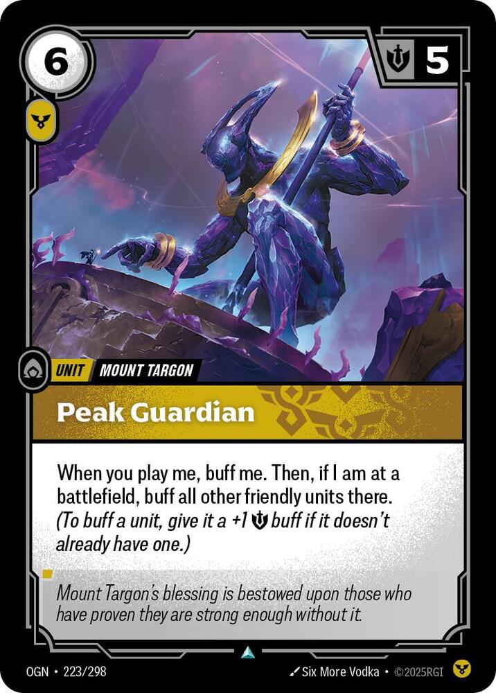 Riftbound: League of Legends Trading Card Game Origins Peak Guardian #223 Uncommon Near Mint Foil