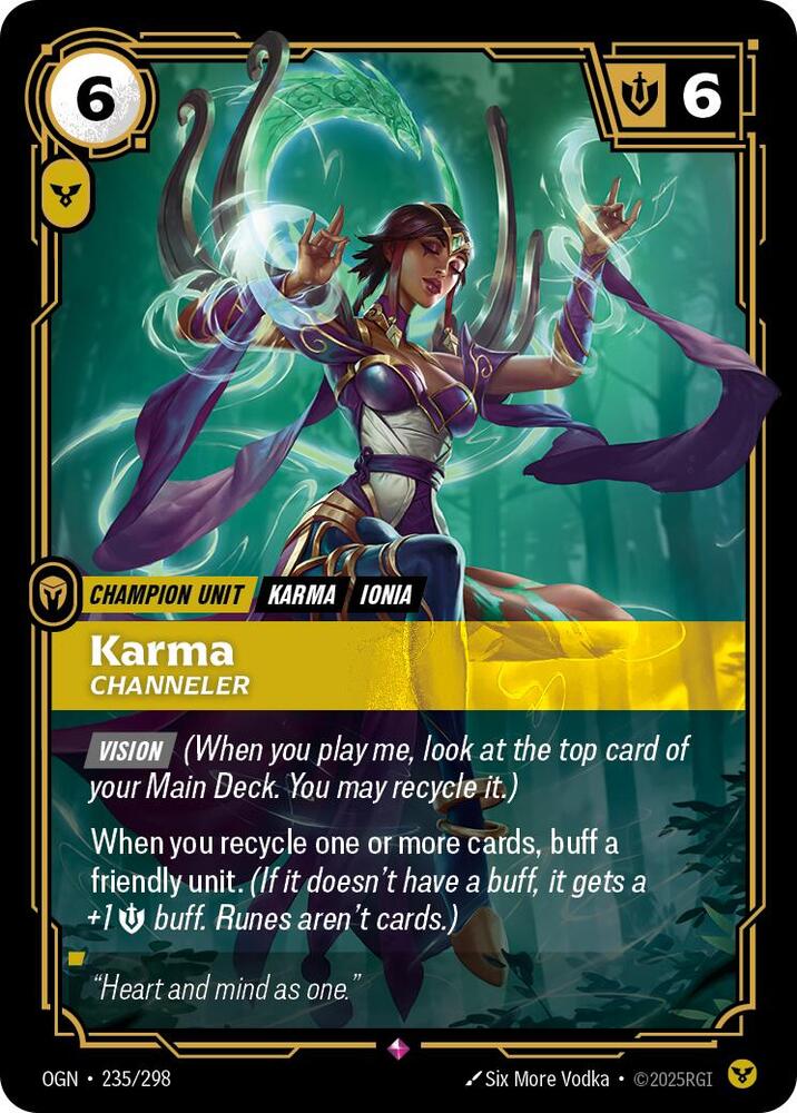 Riftbound: League of Legends Trading Card Game Origins Karma - Channeler #235 Rare Near Mint Foil