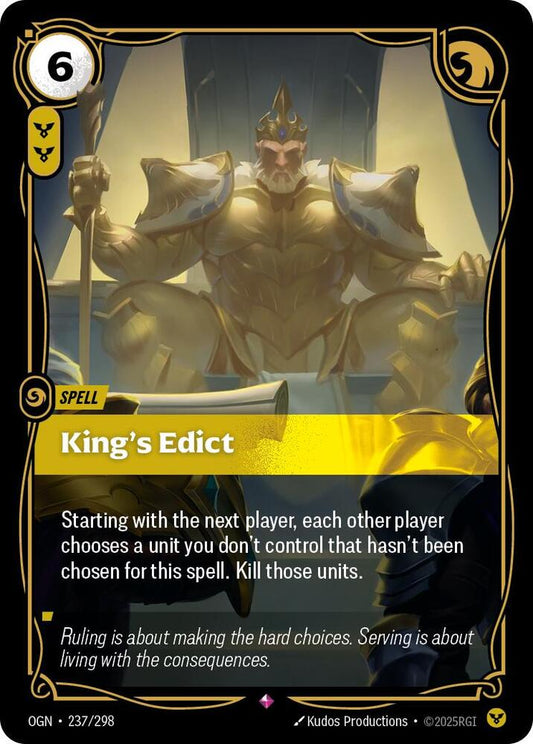 Riftbound: League of Legends Trading Card Game Origins King's Edict 237/298 Rare