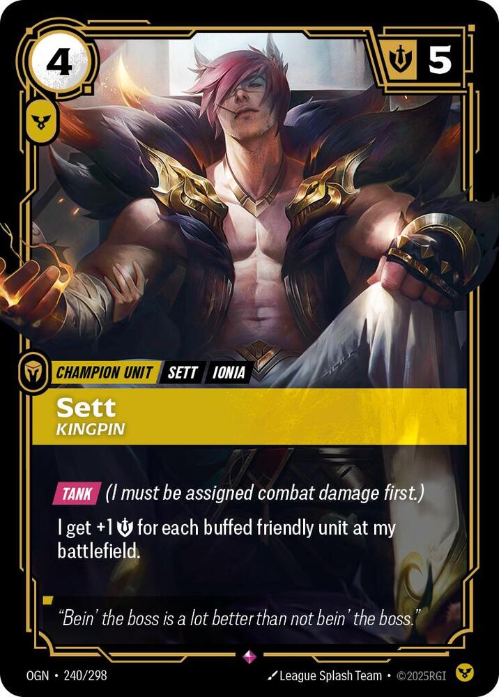 Riftbound: League of Legends Trading Card Game Origins Sett - Kingpin #240 Rare Near Mint Foil