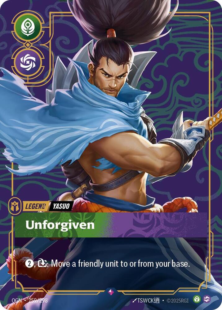 Riftbound: League of Legends Trading Card Game Origins Yasuo - Unforgiven #259 Rare Near Mint Foil
