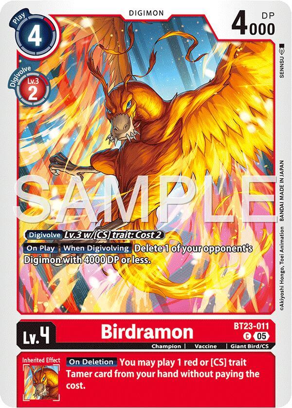 Digimon TCG Hackers' Slumber Birdramon BT23-011 C Common