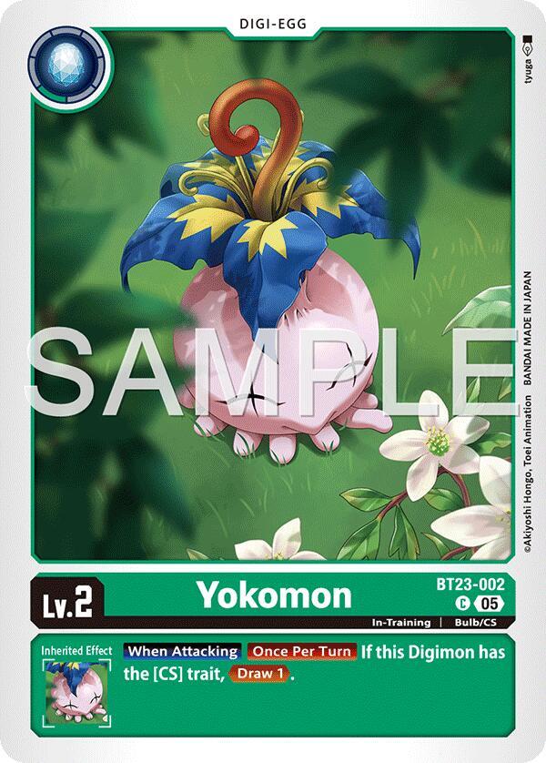 Digimon TCG Hackers' Slumber Yokomon BT23-002 C Common