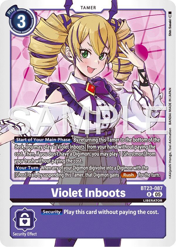 Digimon TCG Hackers' Slumber Violet Inboots BT23-087 R Rare