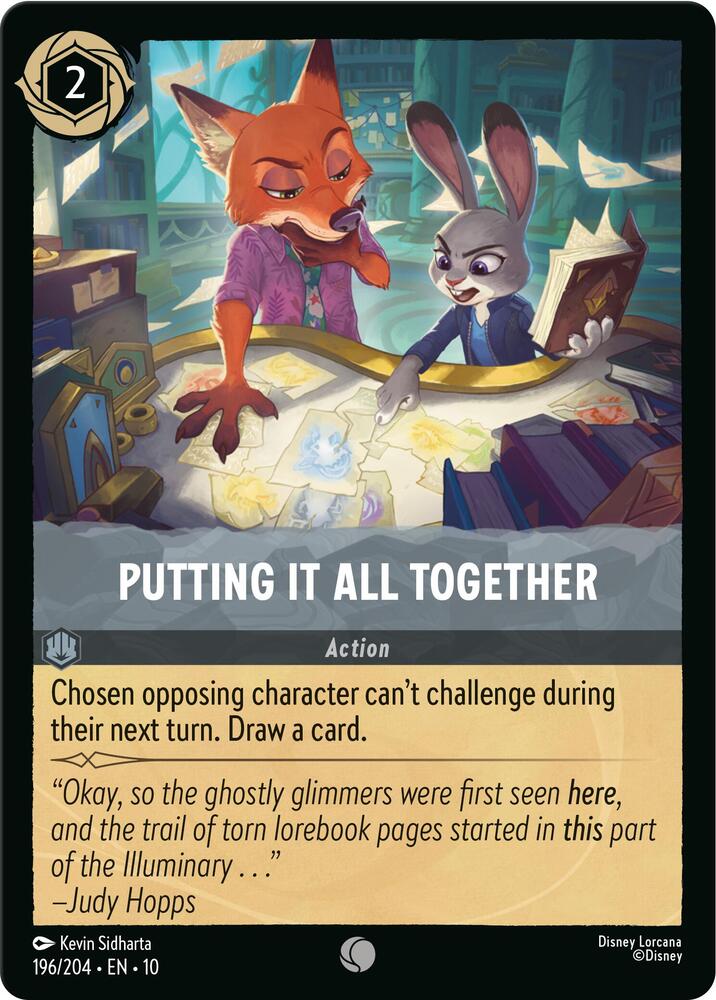 Lorcana TCG Whispers in the Well Putting It All Together 196/204 Common Near Mint