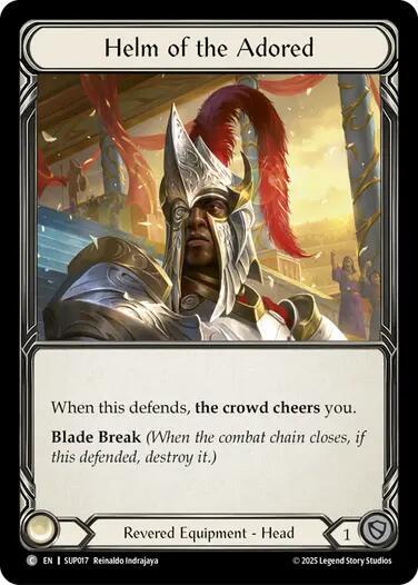 Flesh and Blood TCG Super Slam Helm of the Adored SUP017 Rare