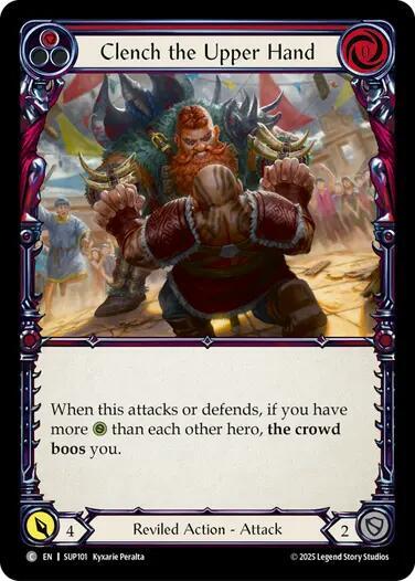 Flesh and Blood TCG Super Slam Clench the Upper Hand (Red) SUP101 Common