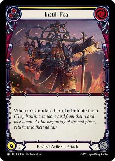Flesh and Blood TCG Super Slam Instill Fear (Yellow) SUP108 Common