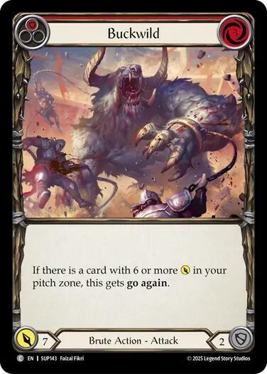 Flesh & Blood TCG Super Slam Buckwild (Red) SUP143 Common Near Mint