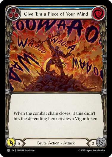 Flesh and Blood TCG Super Slam Give 'Em a Piece of Your Mind (Blue) SUP154 Common