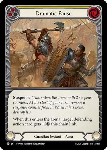 Flesh & Blood TCG Super Slam Dramatic Pause (Yellow) SUP199 Common Near Mint Rainbow Foil