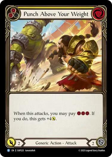 Flesh & Blood TCG Super Slam Punch Above Your Weight (Yellow) SUP225 Rare Near Mint