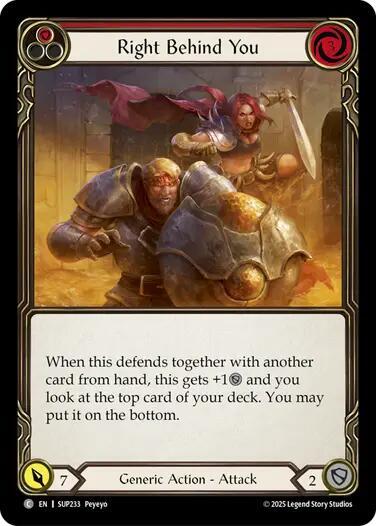Flesh and Blood TCG Super Slam Right Behind You (Red) SUP233 Common