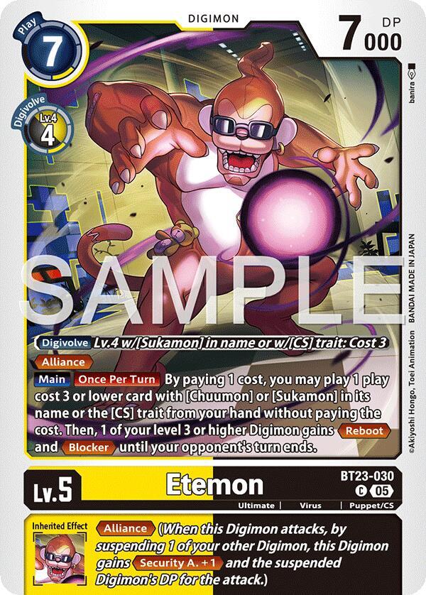 Digimon TCG Hackers' Slumber Etemon BT23-030 C Common