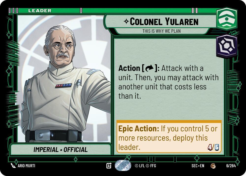 Star Wars Unlimited Secrets of Power Colonel Yularen - This is Why We Plan 6/264 Common Near Mint
