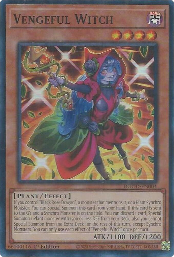 YuGiOh Cards Doom of Dimensions Vengeful Witch DOOD-EN004 Super Rare