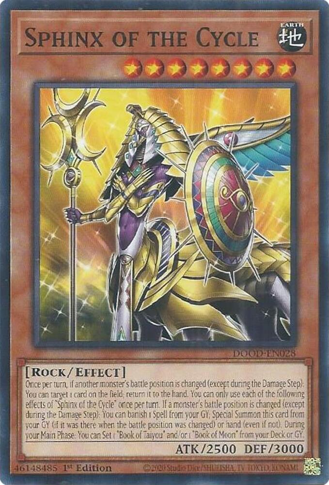 YuGiOh Cards Doom of Dimensions Sphinx of the Cycle DOOD-EN028 Common