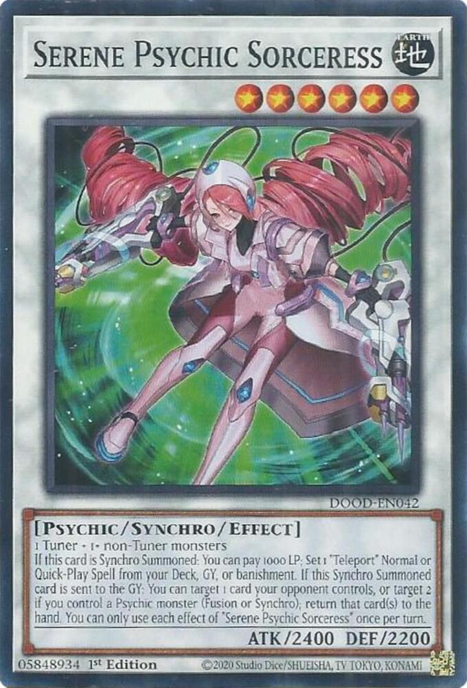 YuGiOh Doom of Dimensions Serene Psychic Sorceress DOOD-EN042 Common Near Mint 1st Edition