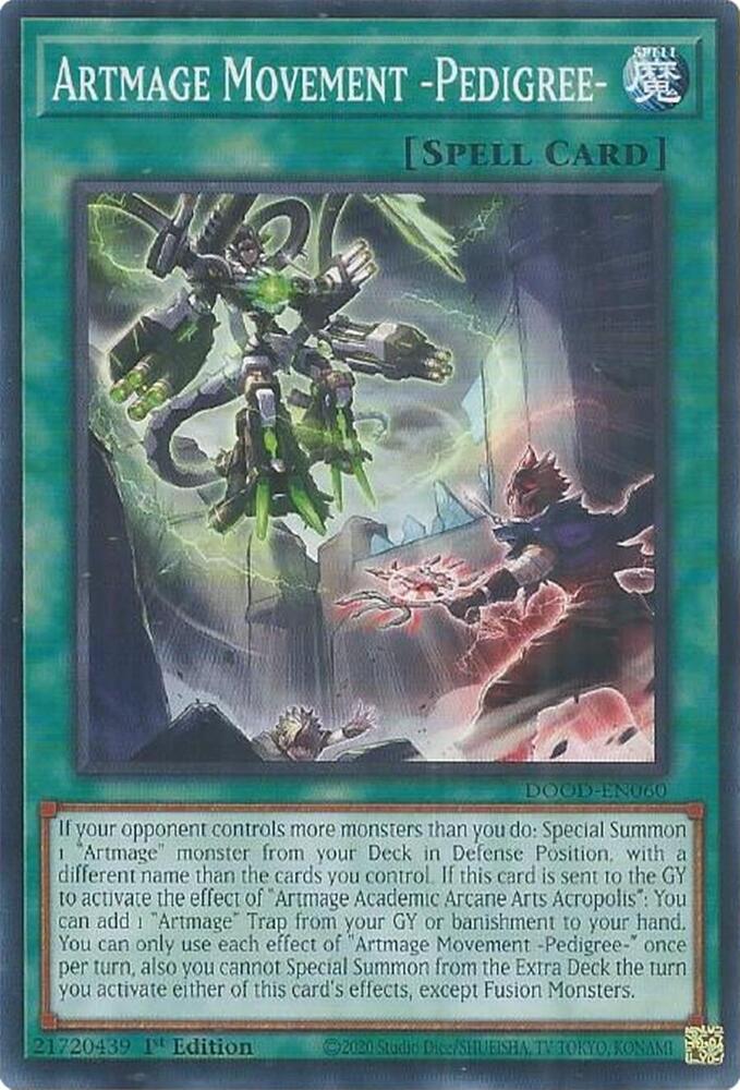 YuGiOh Cards Doom of Dimensions Artmage Movement -Pedigree- DOOD-EN060 Common