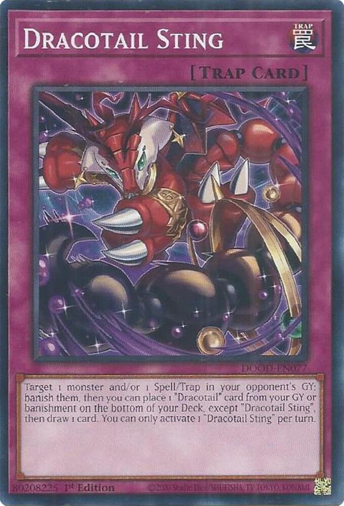 YuGiOh Cards Doom of Dimensions Dracotail Sting DOOD-EN077 Common