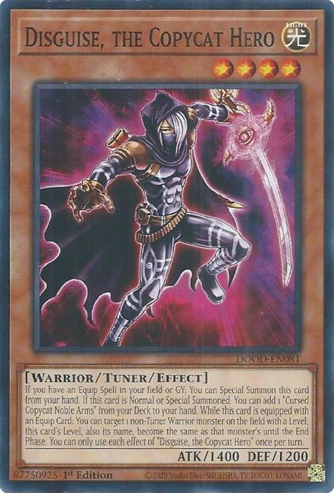 YuGiOh Cards Doom of Dimensions Disguise, the Copycat Hero DOOD-EN081 Common