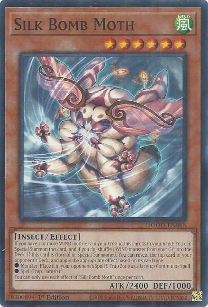 YuGiOh Doom of Dimensions Silk Bomb Moth DOOD-EN088 Common Near Mint 1st Edition