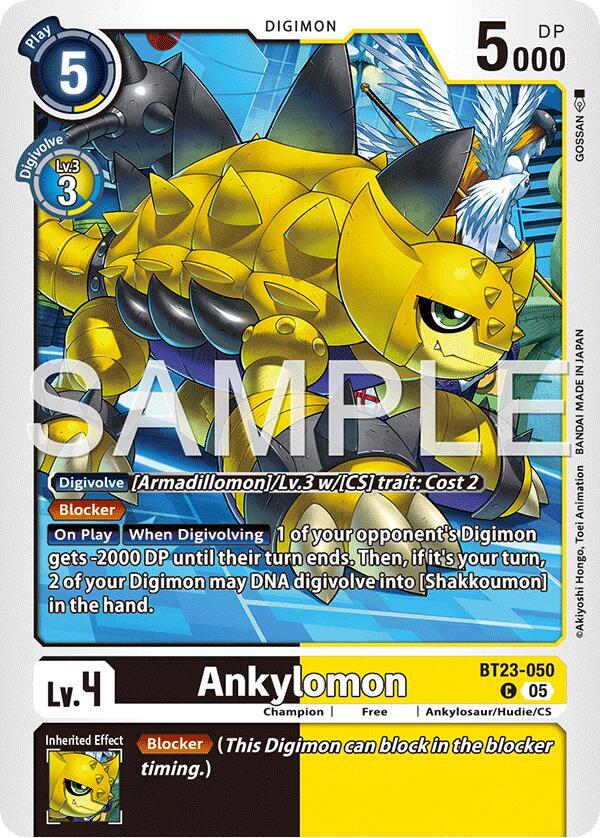 Digimon TCG Hackers' Slumber Ankylomon BT23-050 C Common