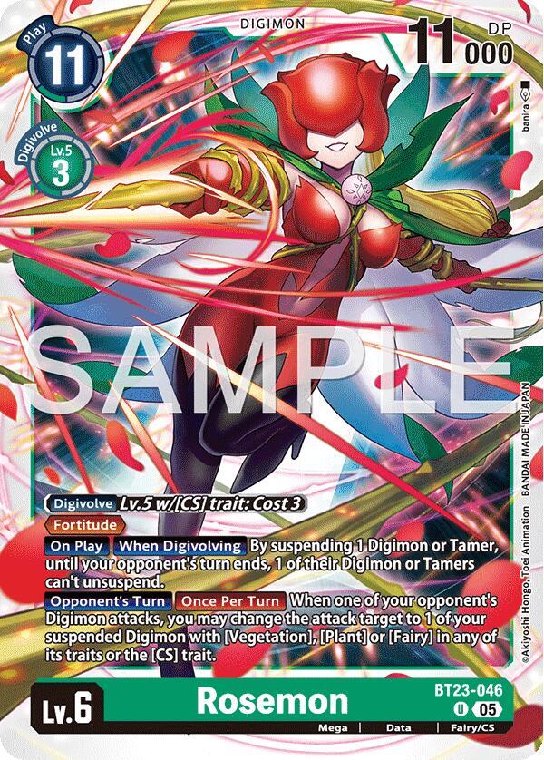 Digimon TCG Hackers' Slumber Rosemon BT23-046 U Uncommon