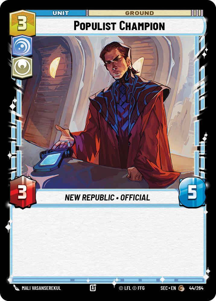 Star Wars Unlimited Secrets of Power Populist Champion 44/264 Common Near Mint