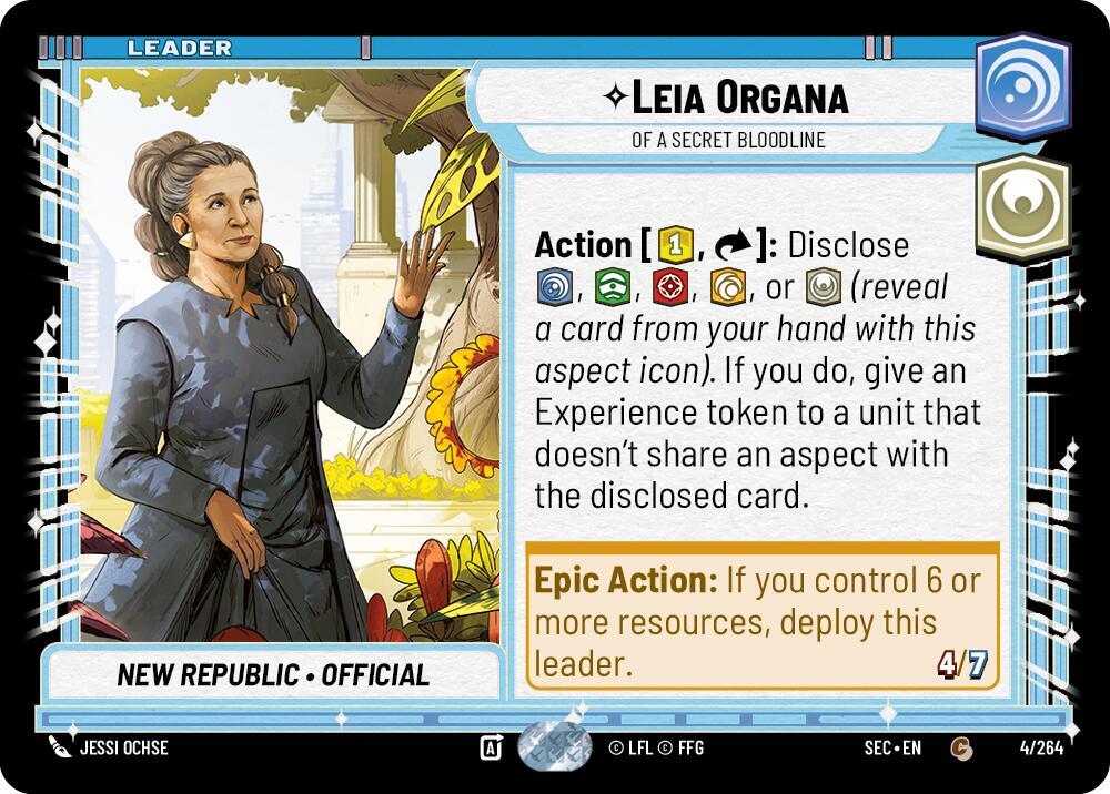 Star Wars Unlimited Secrets of Power Leia Organa - Of A Secret Bloodline 4/264 Common Near Mint