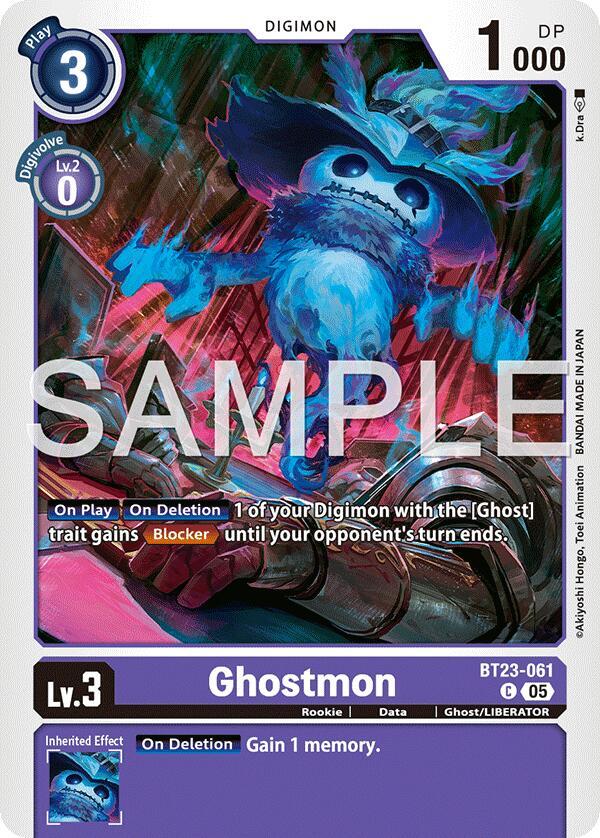 Digimon TCG Hackers' Slumber Ghostmon BT23-061 C Common