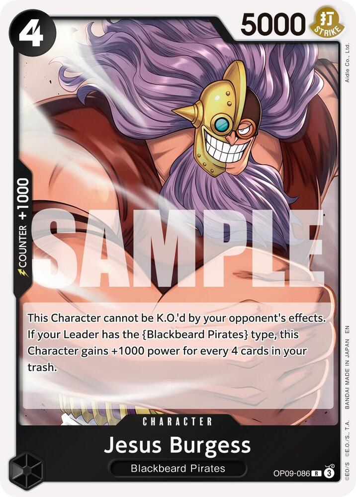 One Piece Card Game Premium Booster -The Best- Vol. 2 Jesus Burgess (Reprint) OP09-086 R