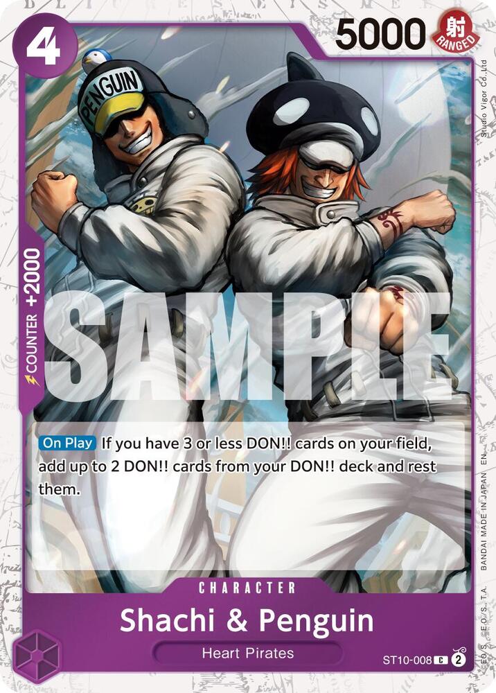 One Piece Card Game Premium Booster -The Best- Vol. 2 Shachi & Penguin (Pirate Foil) ST10-008 C