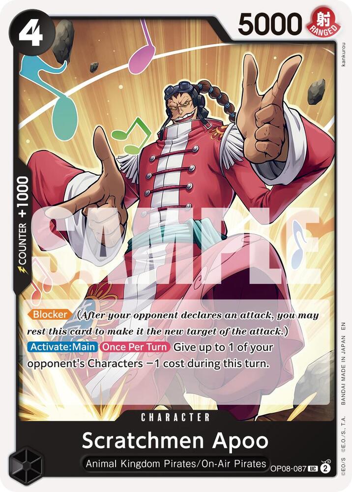 One Piece Card Game Premium Booster -The Best- Vol. 2 Scratchmen Apoo - OP08-087 (Reprint) OP08-087 UC