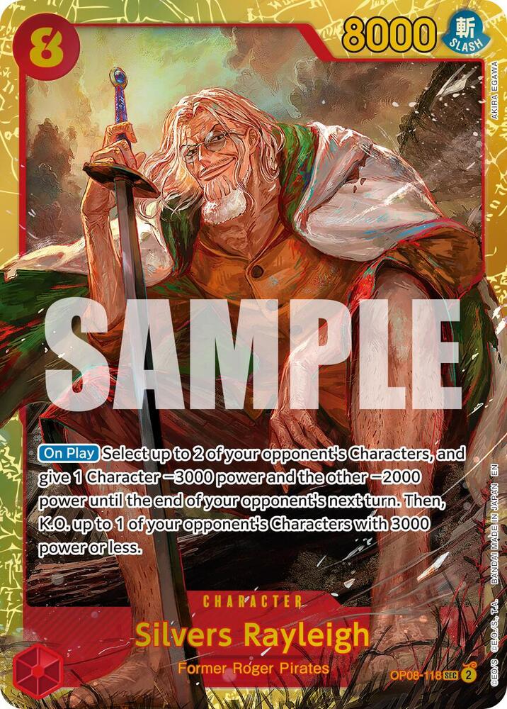 One Piece Card Game Premium Booster -The Best- Vol. 2 Silvers Rayleigh - OP08-118 (Reprint) OP08-118 SEC