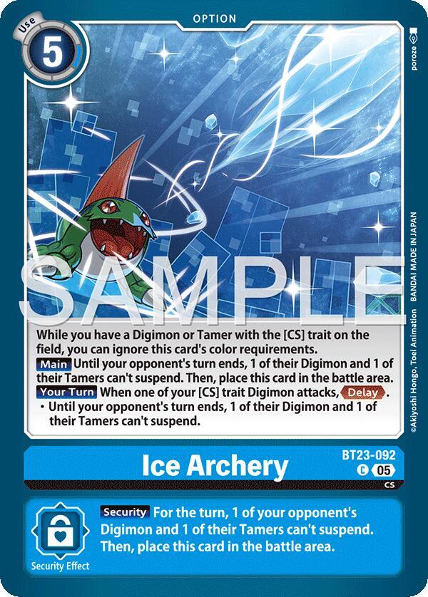Digimon Card Game Hackers' Slumber Ice Archery BT23-092 C Common Near Mint