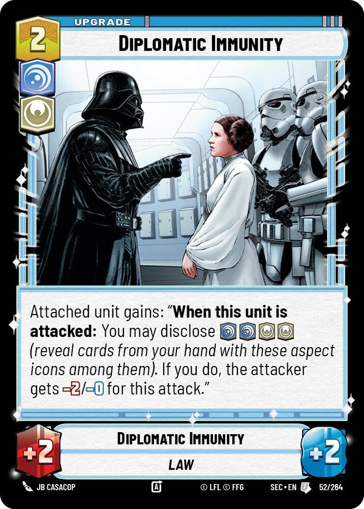 Star Wars Unlimited Secrets of Power Diplomatic Immunity 52/264 Uncommon Near Mint
