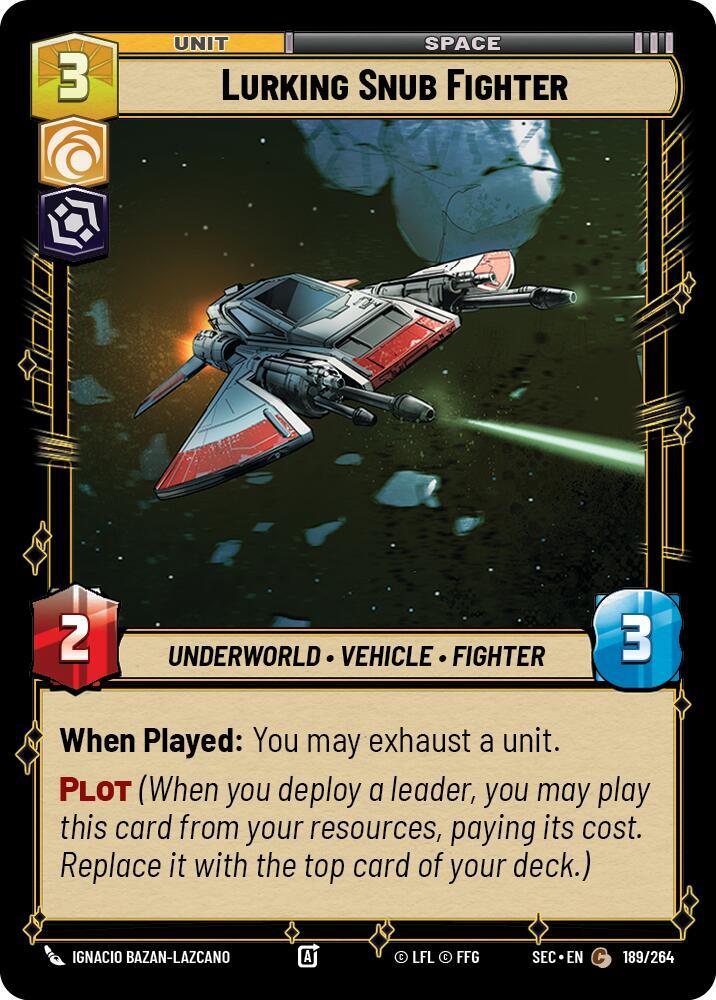 Star Wars Unlimited Secrets of Power Lurking Snub Fighter 189/264 Common Near Mint