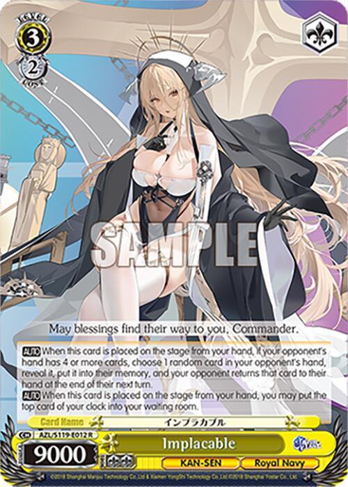Weiss Schwarz Azur Lane Vol. 2 Implacable AZL/S119-E012 R Rare