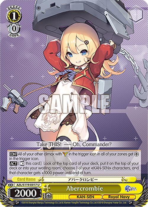Weiss Schwarz Azur Lane Vol. 2 Abercrombie AZL/S119-E017 U Uncommon Near Mint