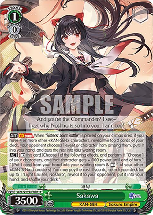 Weiss Schwarz Azur Lane Vol. 2 Sakawa AZL/S119-E050 U Uncommon