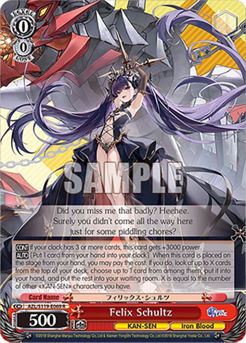 Weiss Schwarz Azur Lane Vol. 2 Felix Schultz AZL/S119-E069 R Rare