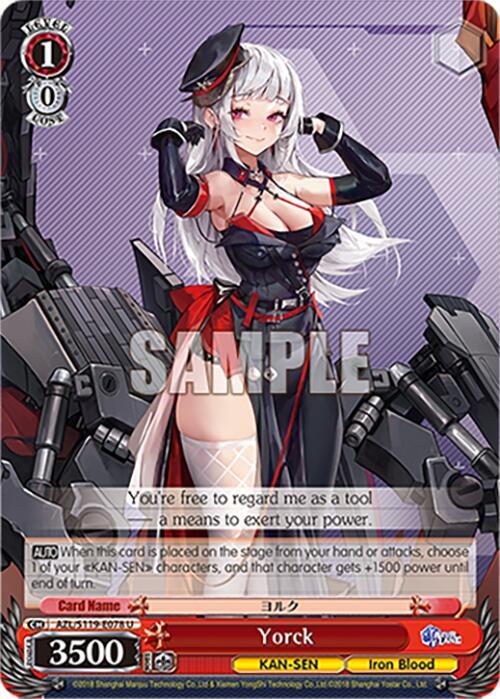 Weiss Schwarz Azur Lane Vol. 2 Yorck AZL/S119-E078 U Uncommon Near Mint