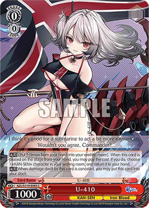 Weiss Schwarz Azur Lane Vol. 2 U-410 AZL/S119-E085 C Common Near Mint