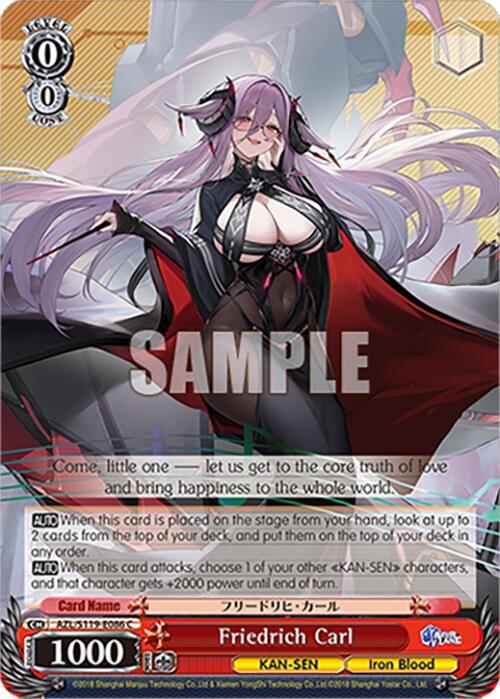 Weiss Schwarz Azur Lane Vol. 2 Friedrich Carl AZL/S119-E086 C Common