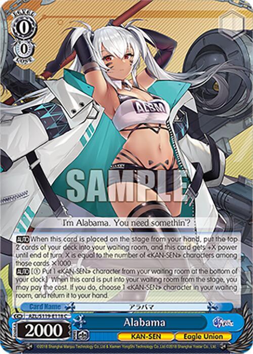 Weiss Schwarz Azur Lane Vol. 2 Alabama AZL/S119-E118 C Common Near Mint